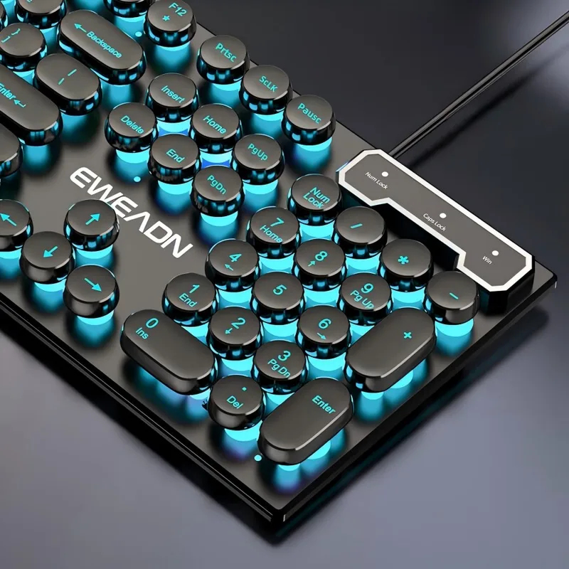 Gaming Keyboard Mechanical - Ensemble clavier et souris rétro-punk à