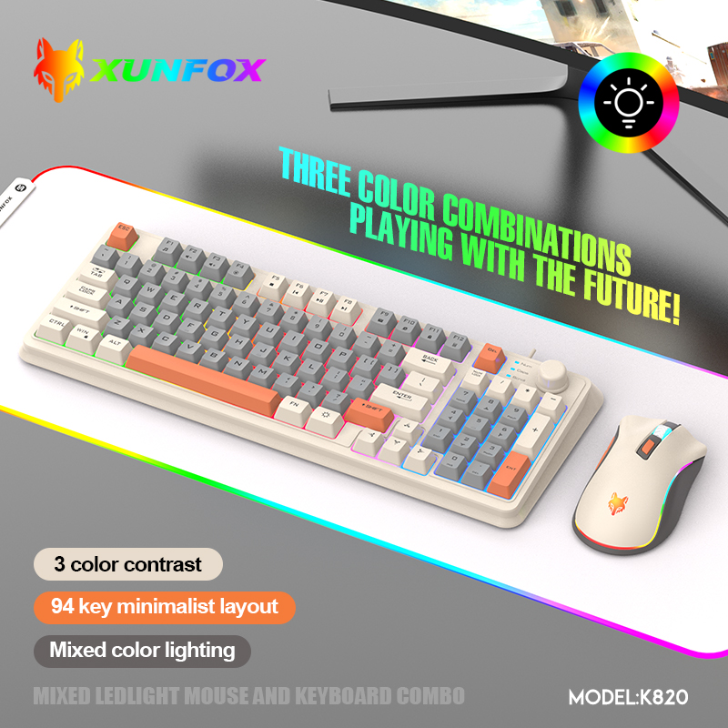 Gaming Keyboard Bundle - K820 USB filaire jeu clavier souris