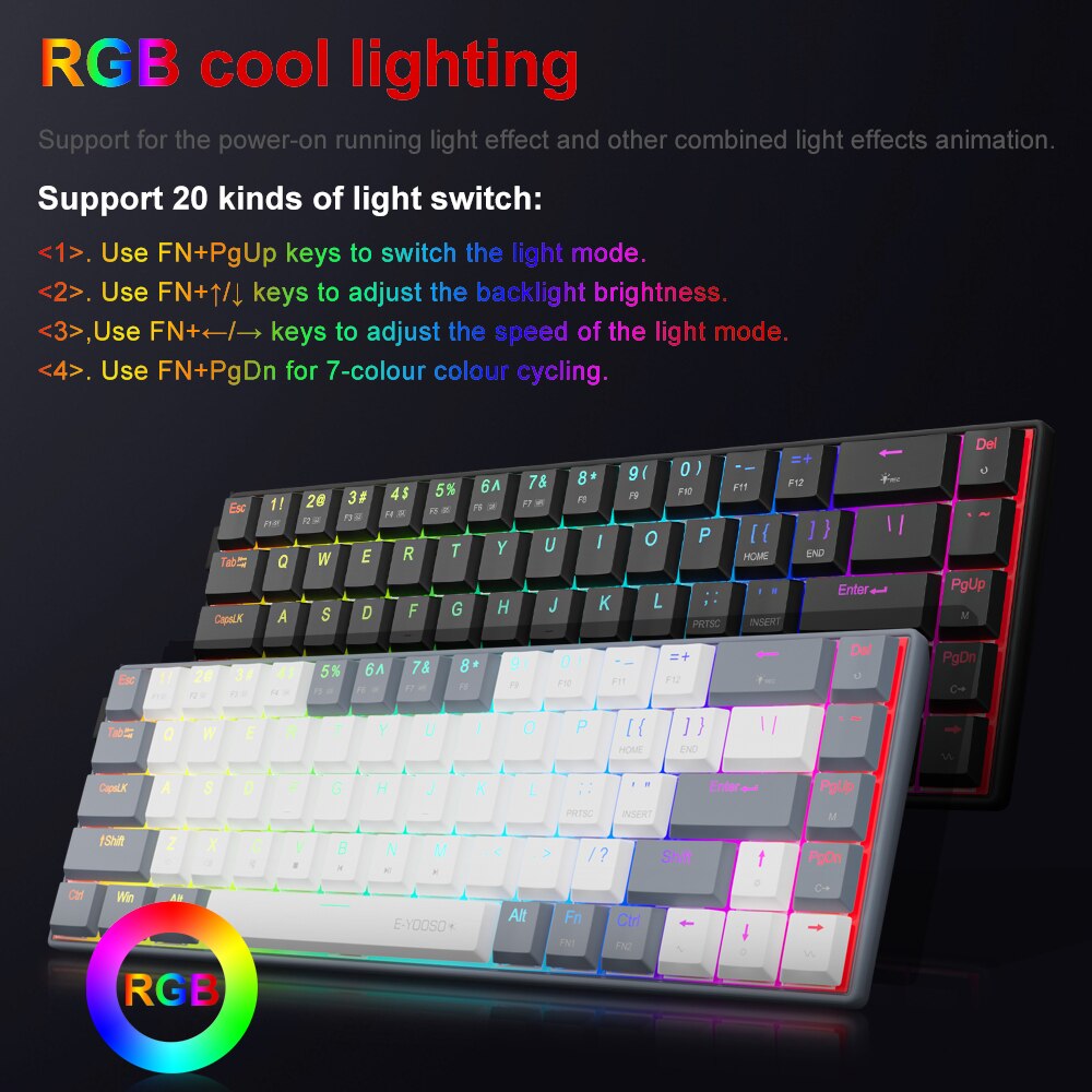 E-YOOSO A68 RVB Mini Mince USB - Gaming Keyboard Bundle avis et prix