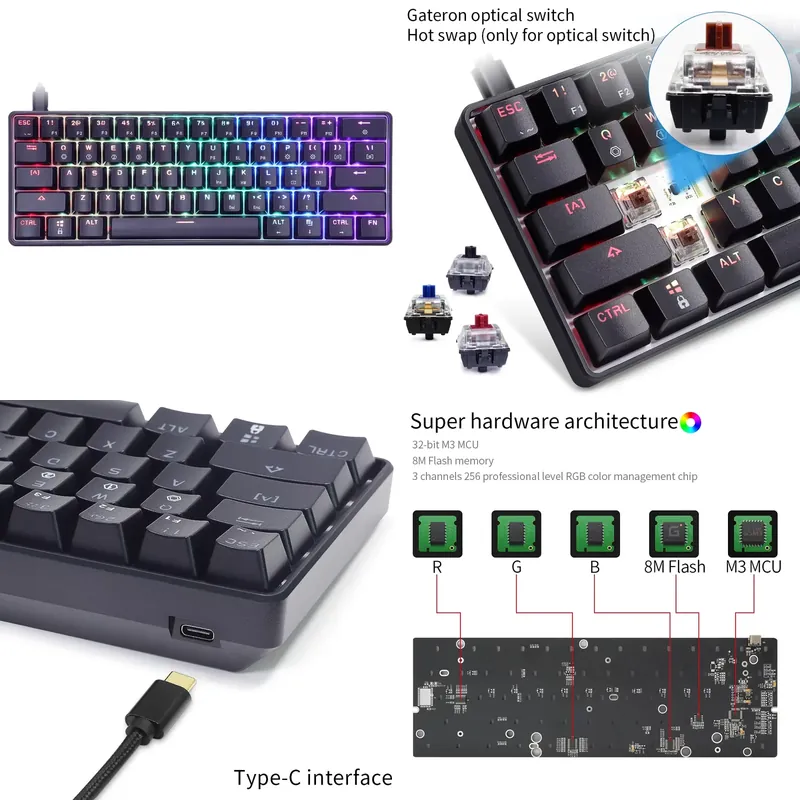Clavier mécanique gaming mini  - Gaming Keyboard Mechanical avis et prix