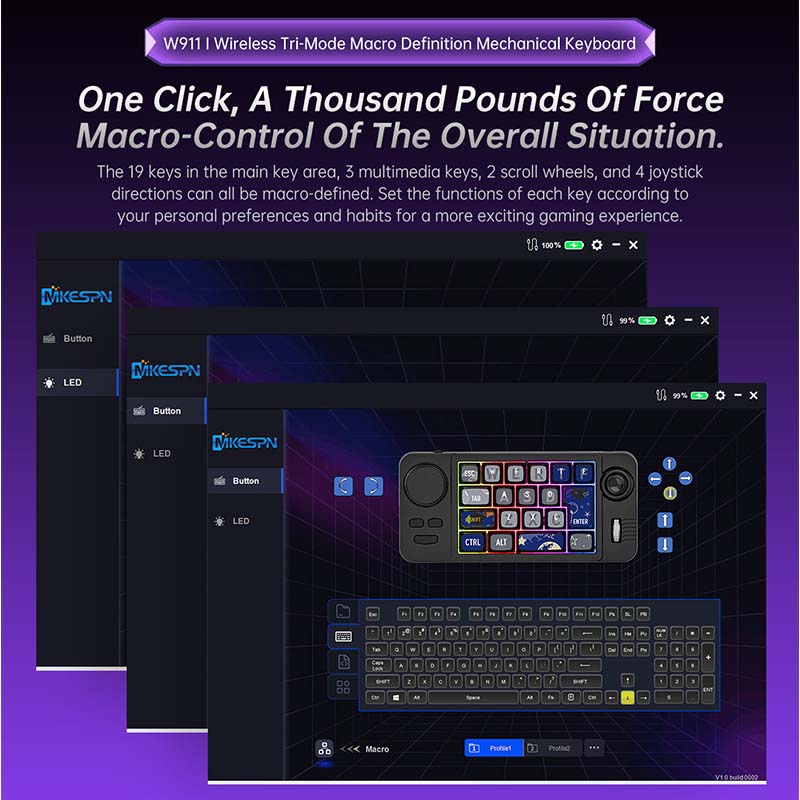 Clavier de jeu W911 sans fil,  - Gaming Keyboard Mechanical avis et prix